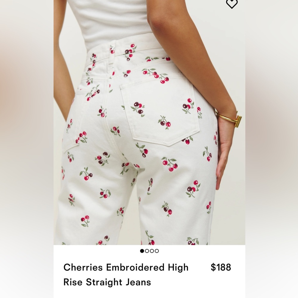 Reformation NWT cherry jeans